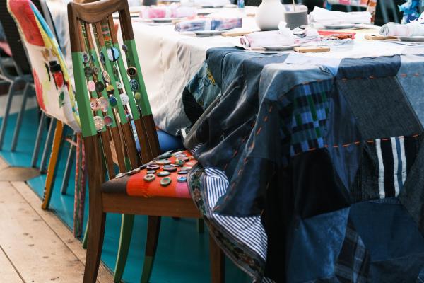 chair next to empty banqueting table